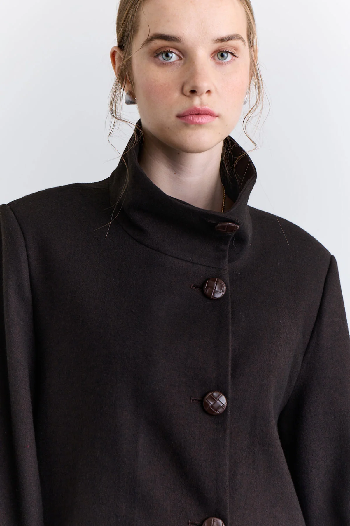 Wide Sleeve Belted Jacket Brown - Image 11
