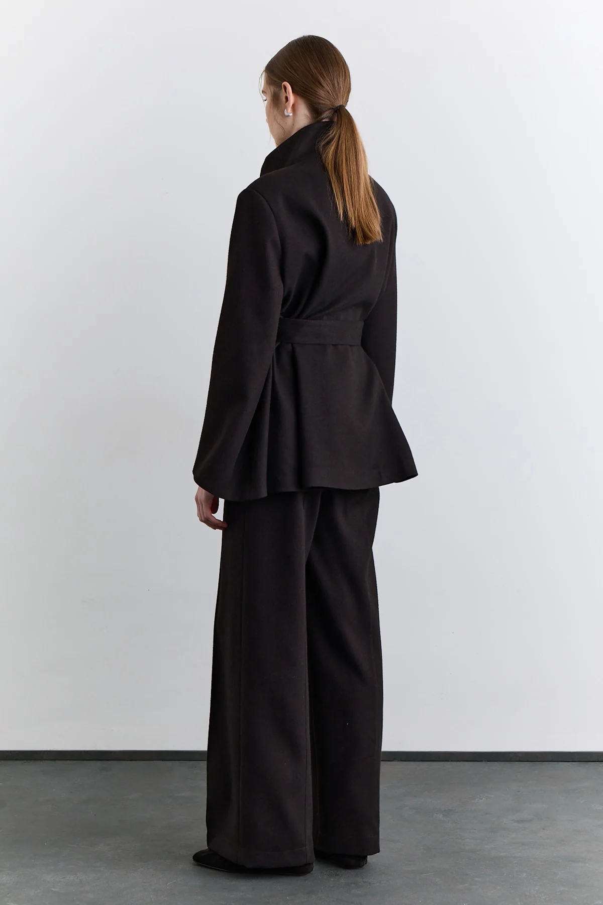 Wide Sleeve Belted Jacket Brown - Image 6