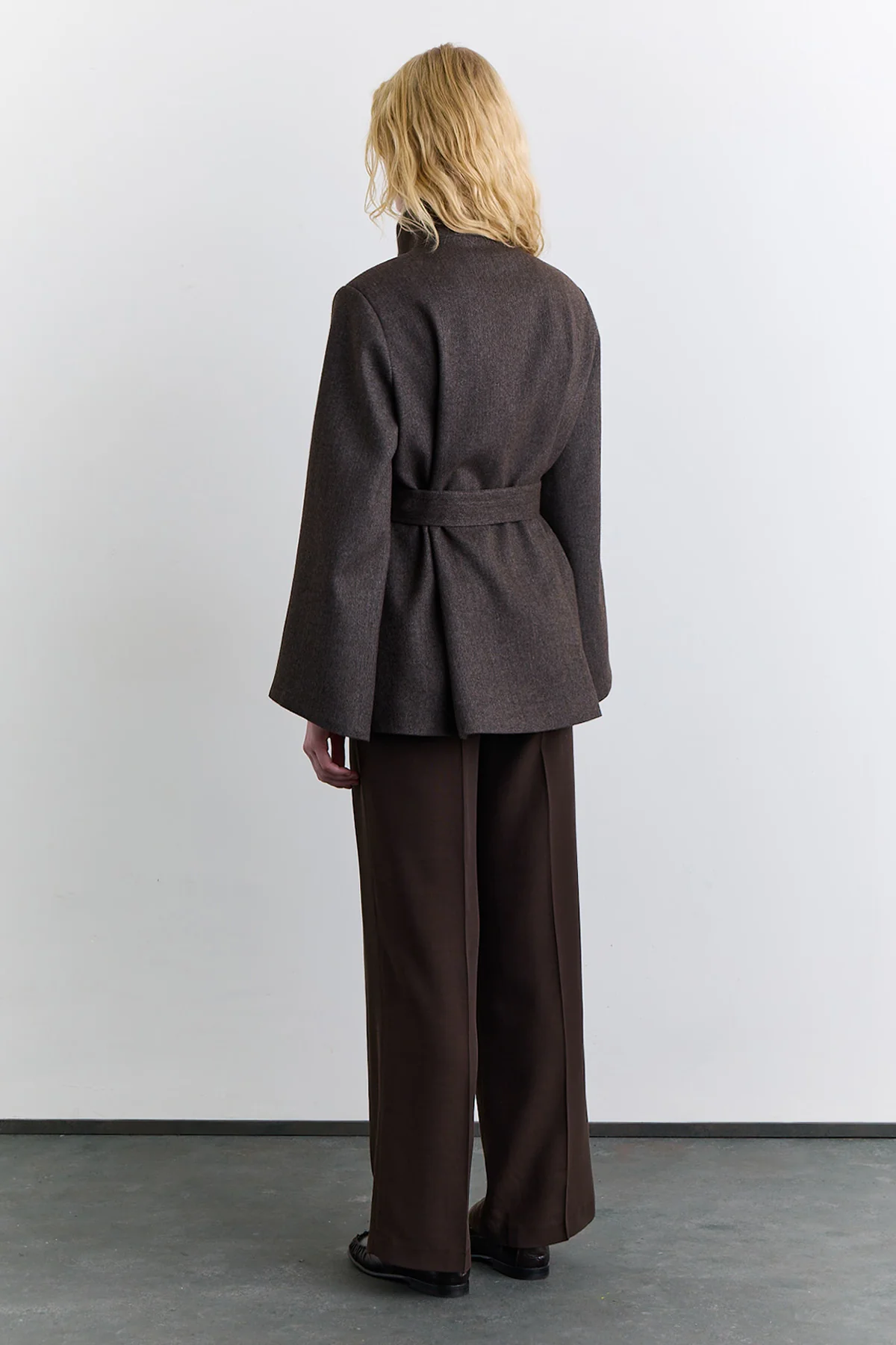 Wide Sleeve Belted Jacket Mink - Image 6