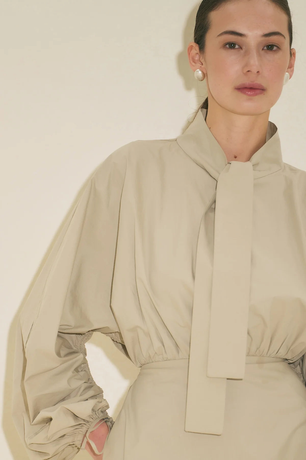 Wide Sleeve Design Dress Khaki - Image 3