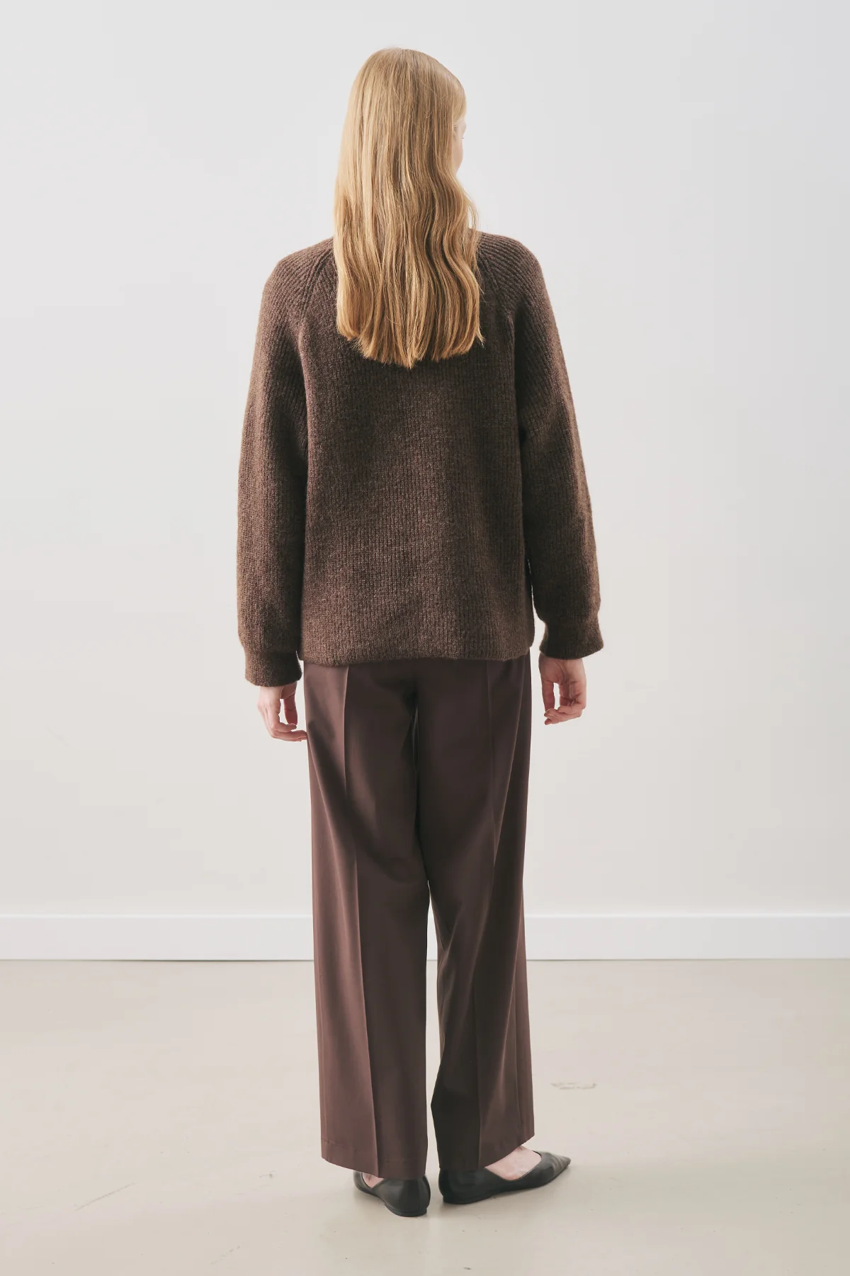 Wide-Sleeve Knit Sweater Brown - Image 6