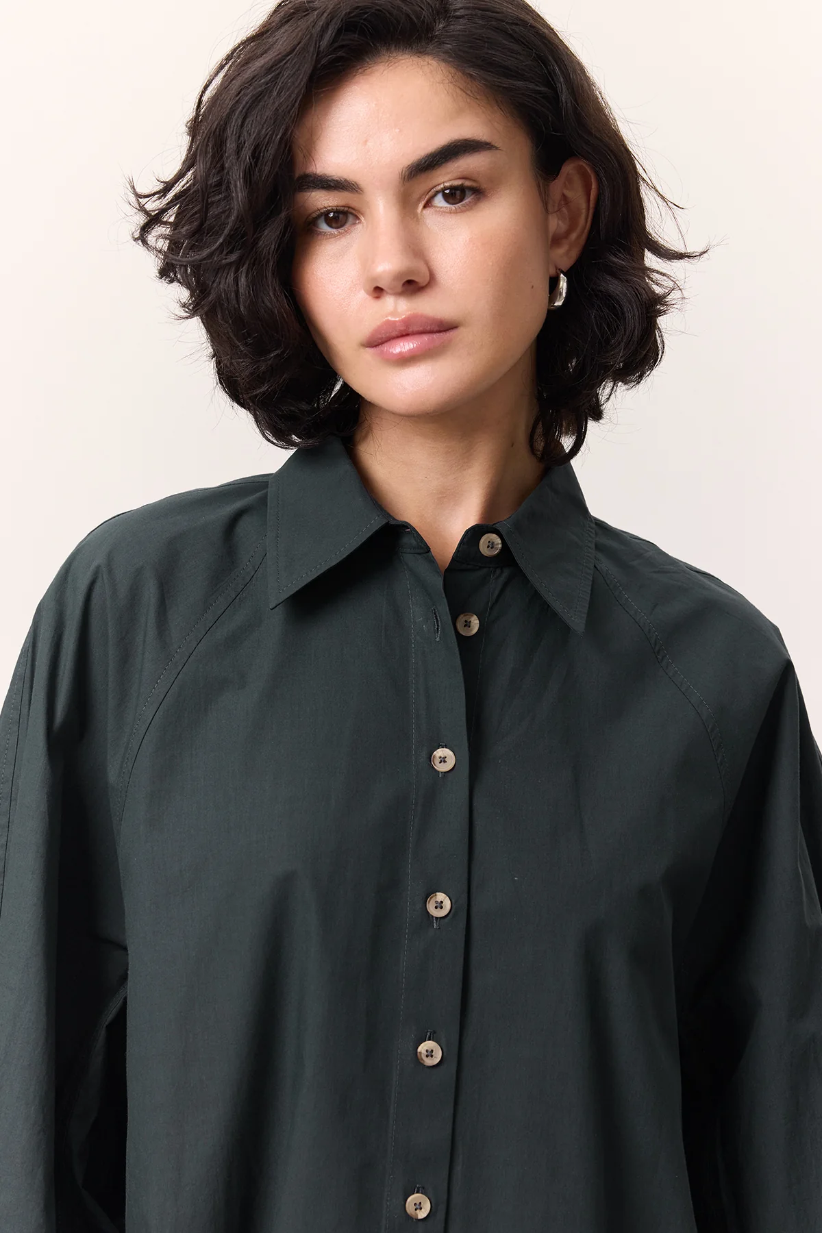 Wide Sleeve Shirt Navy Blue - Image 3
