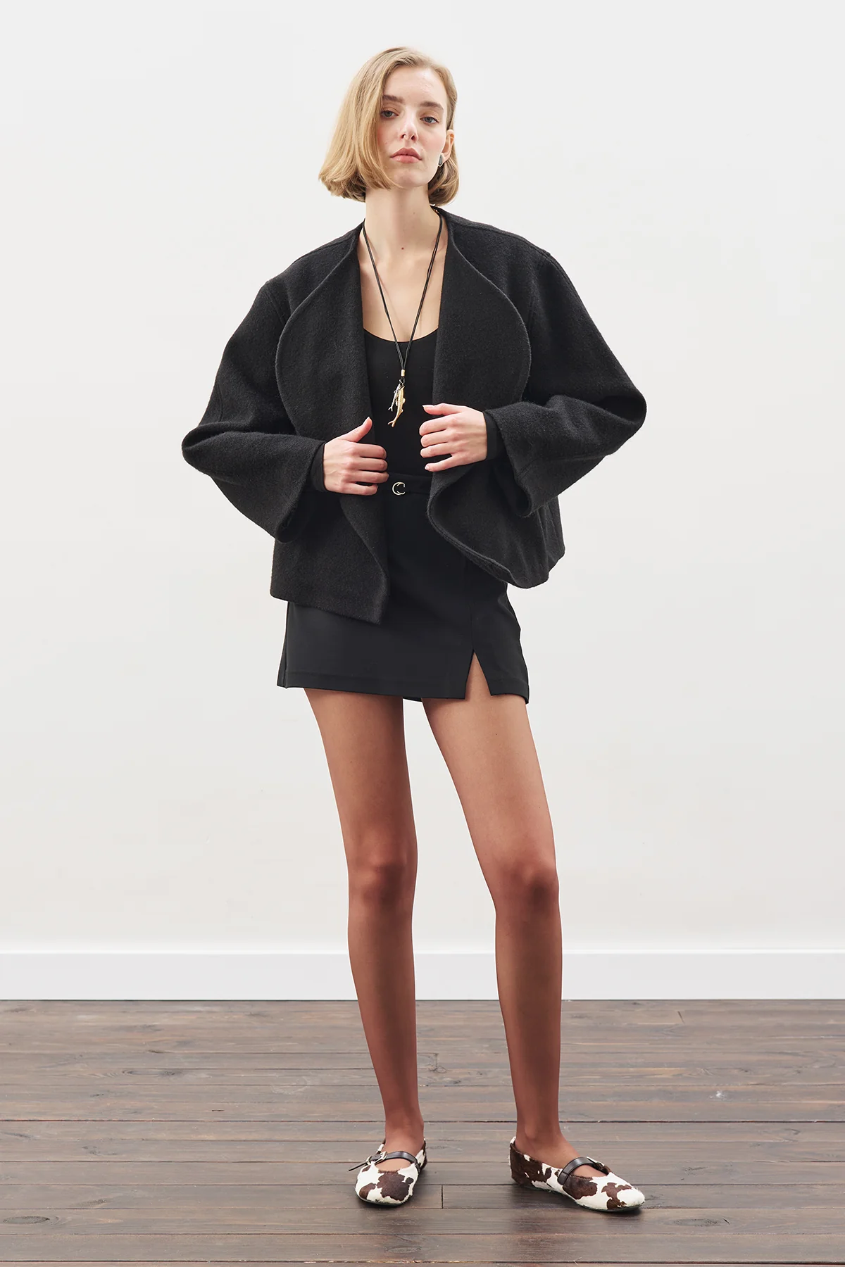 Wool Short Jacket Black - Image 5