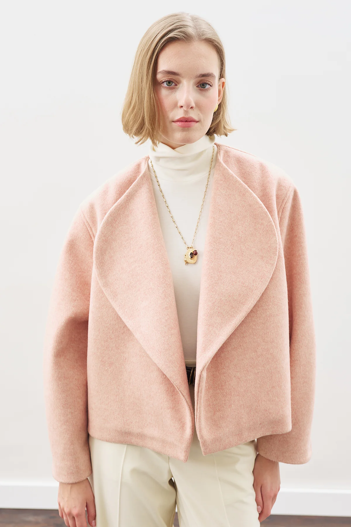 Wool Short Jacket Peach - Image 2