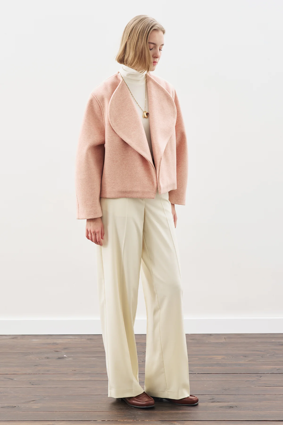 Wool Short Jacket Peach - Image 5