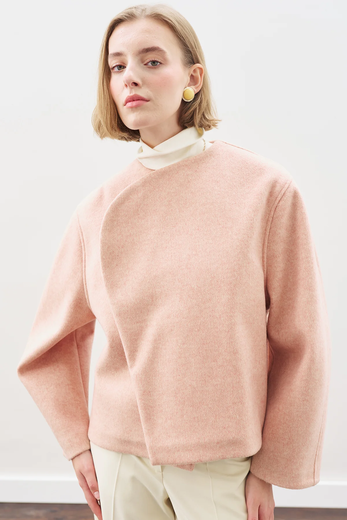 Wool Short Jacket Peach - Image 6