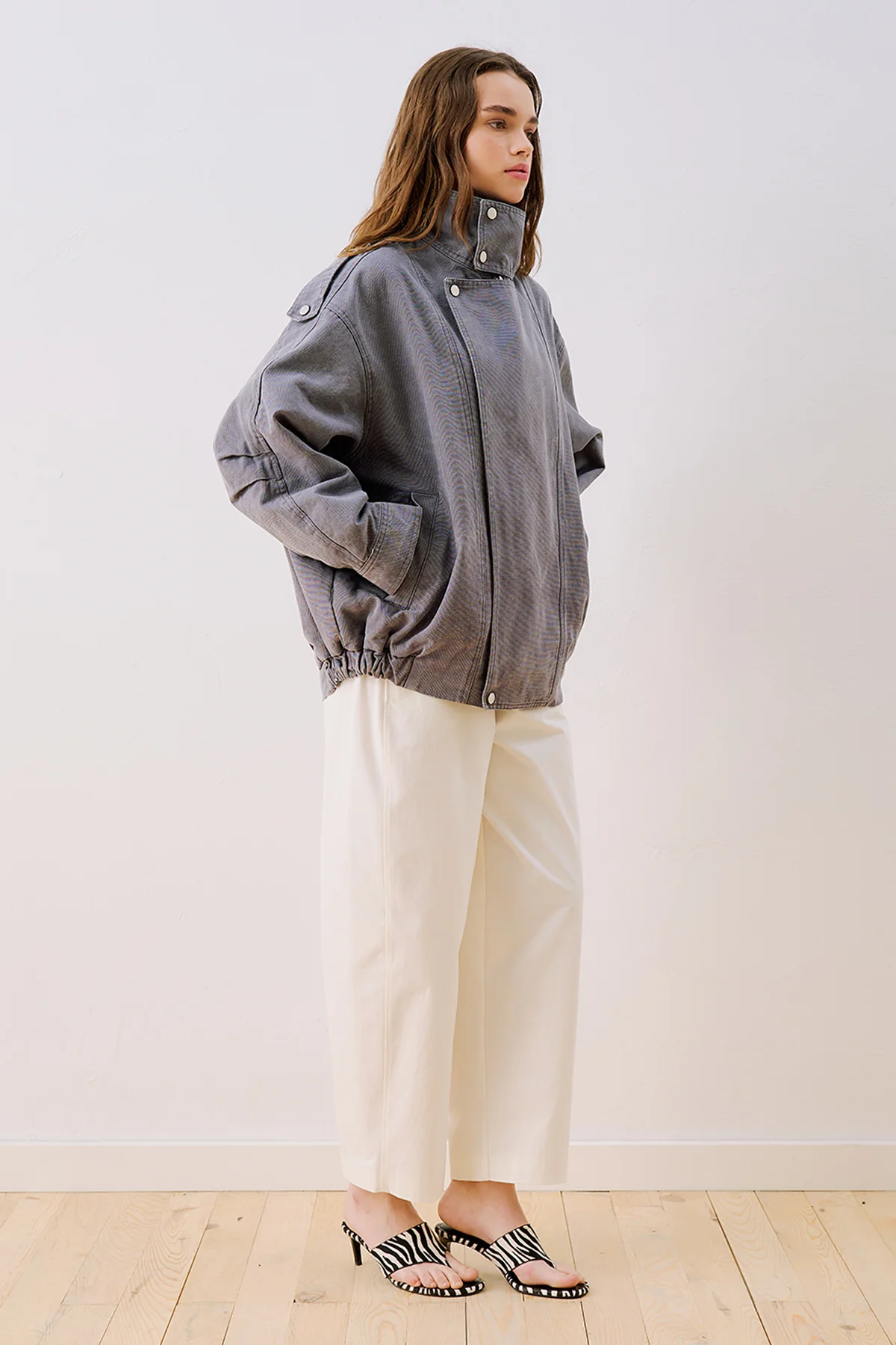 Washed Effect Statement Jacket Indigo - Image 5