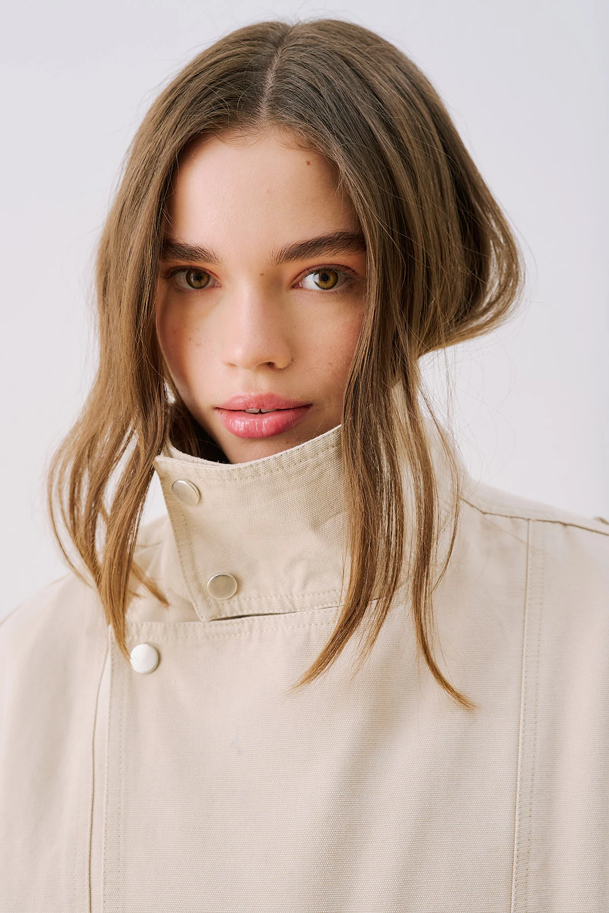 Washed Effect Statement Jacket Cream - Image 4