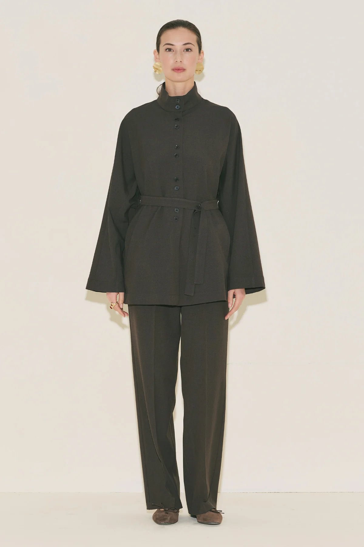 Yui Belted Jacket Brown - Image 10