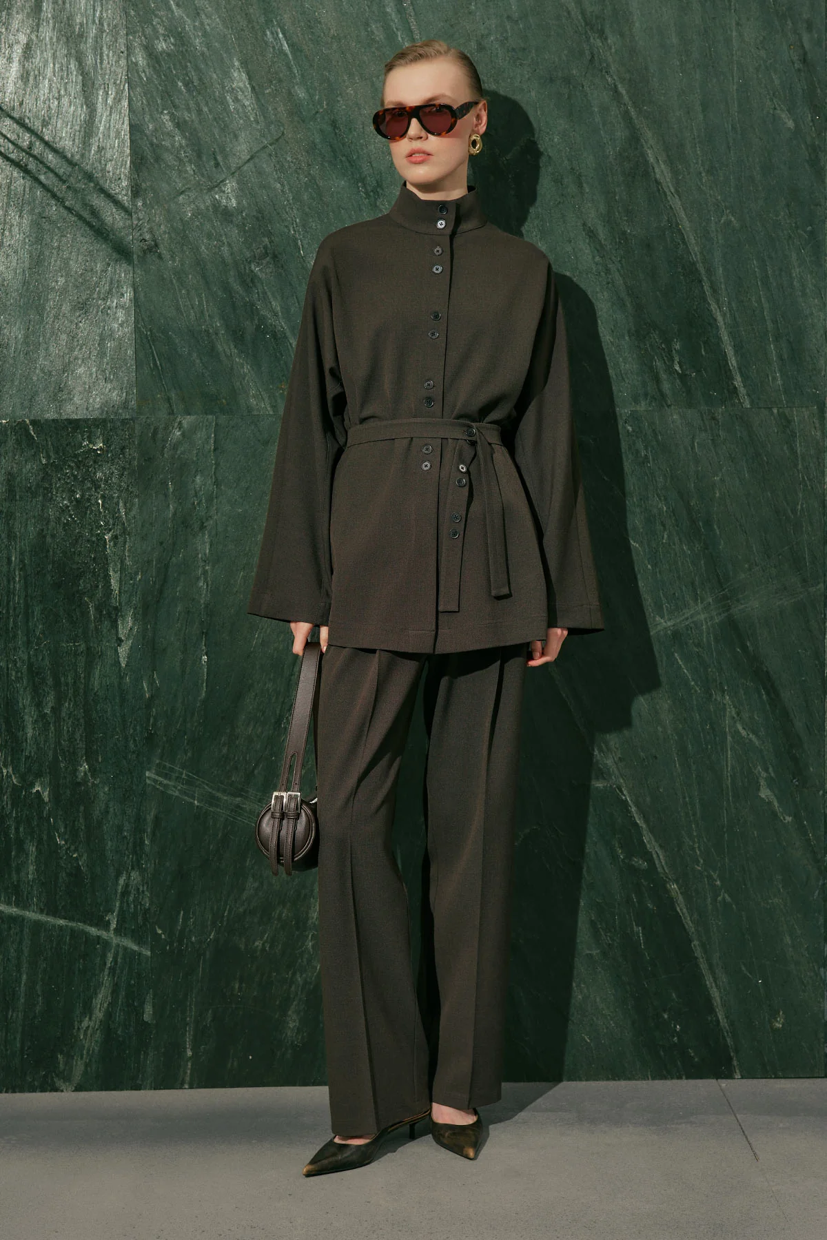 Yui Belted Jacket Brown - Image 2