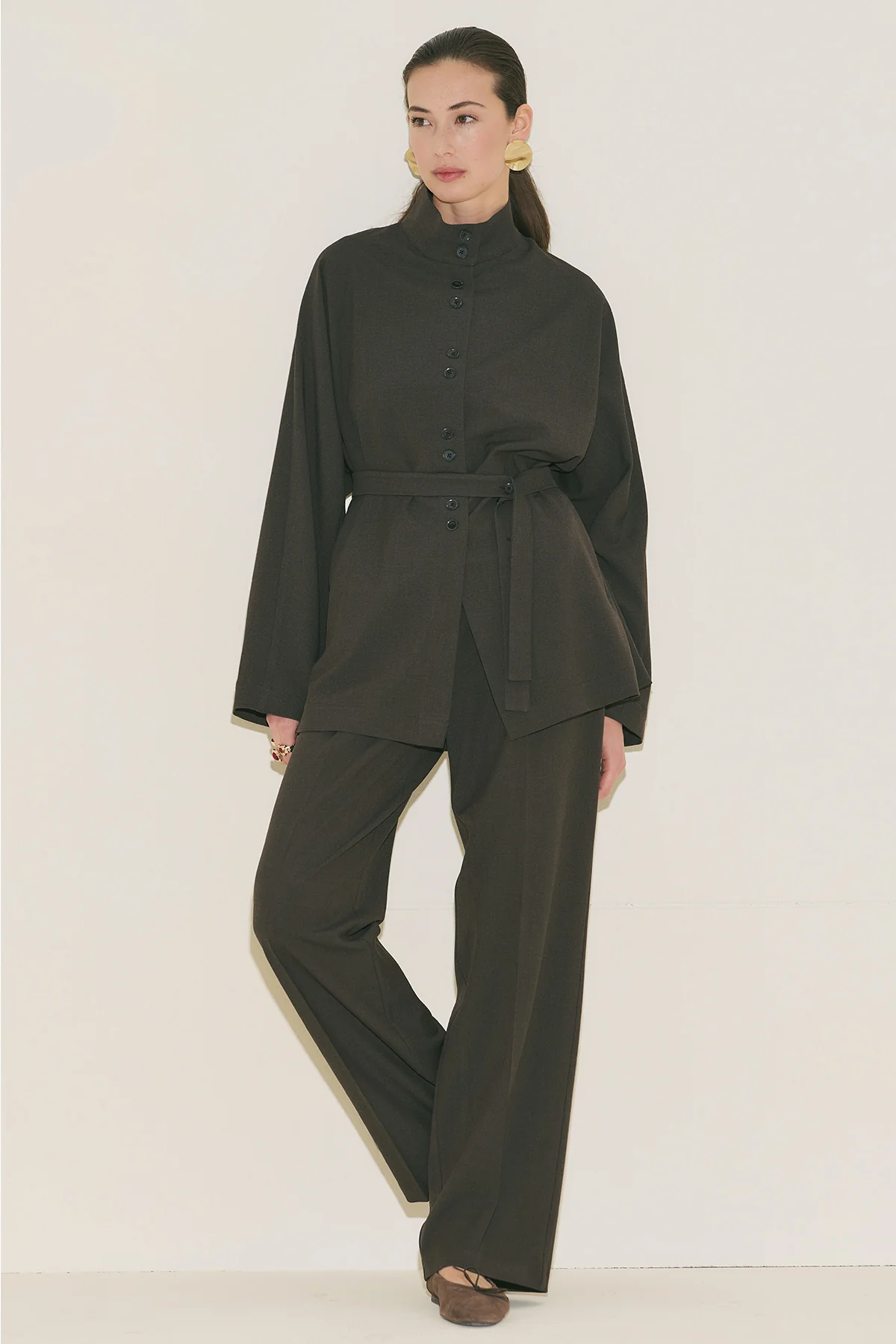 Yui Belted Jacket Brown - Image 3