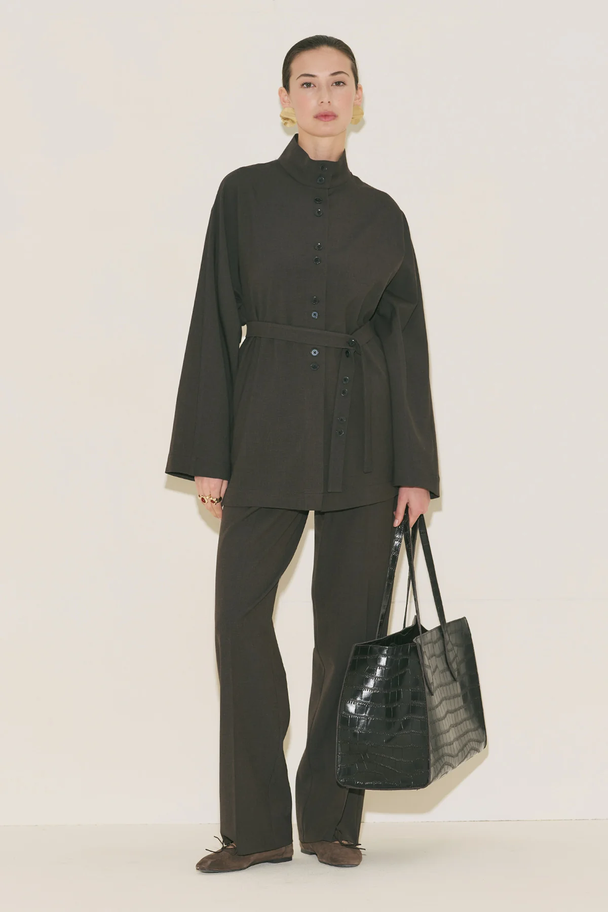 Yui Belted Jacket Brown - Image 4