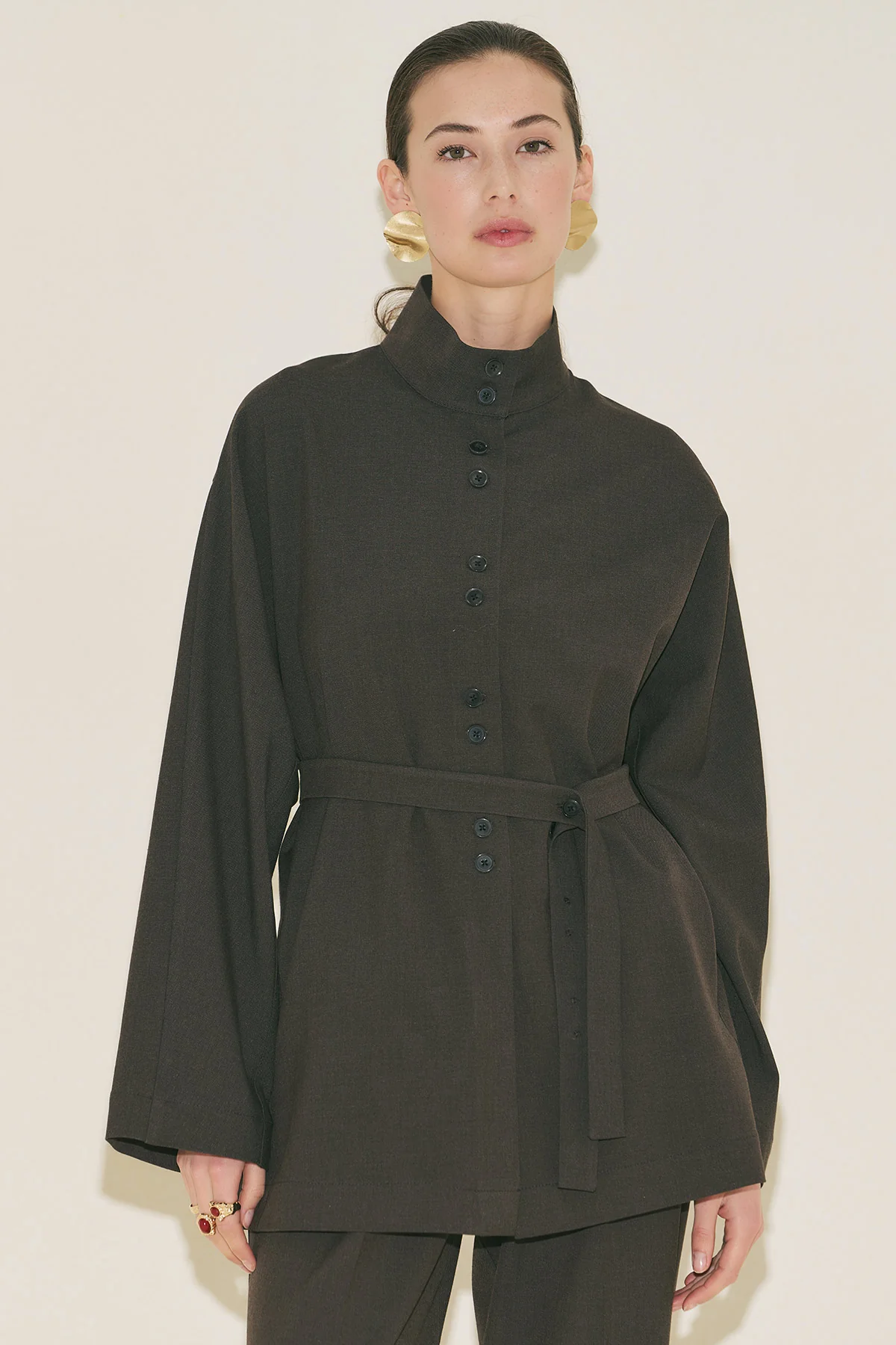 Yui Belted Jacket Brown - Image 8