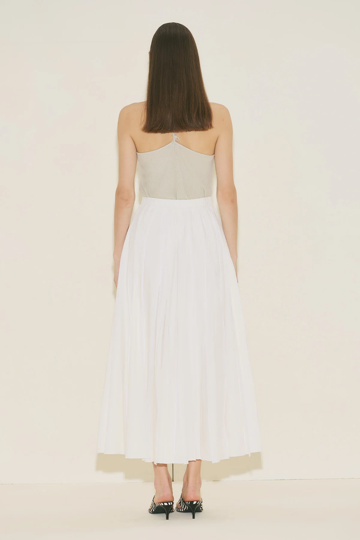Zeya Panelled Skirt Ecru - Image 8